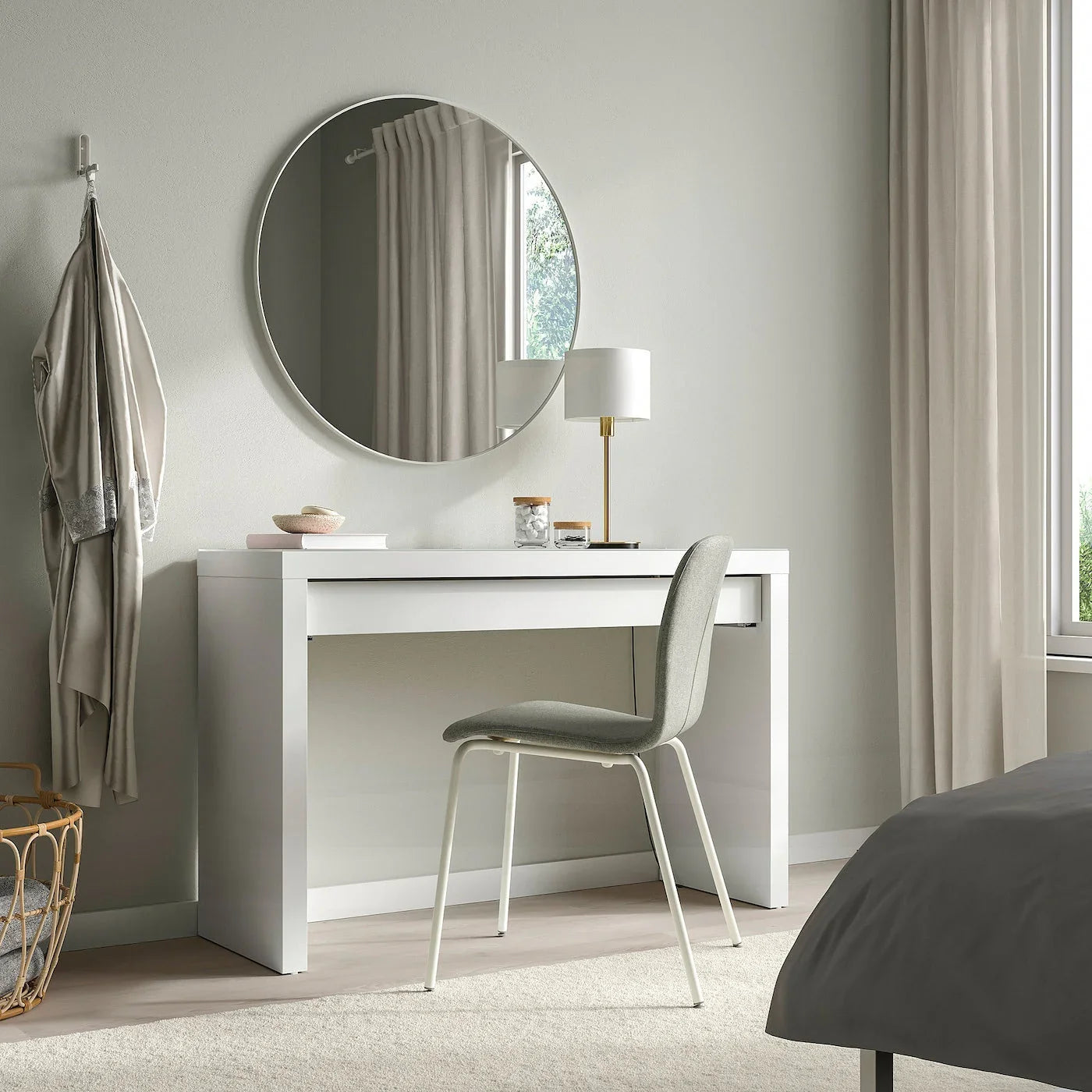 Desk - MDF Wood - White - 120x41x77 cm - Cataloug