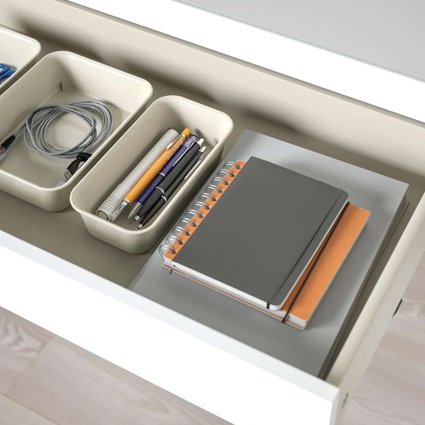 Desk - MDF Wood - White - 120x41x77 cm - Cataloug