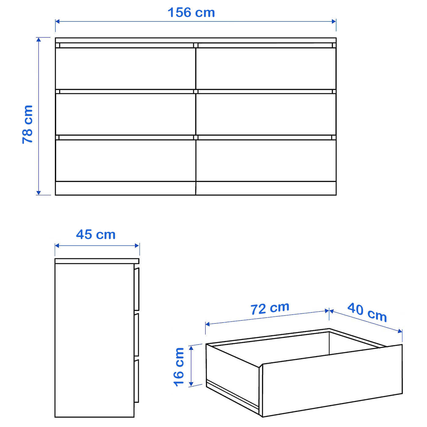 وحدة أدراج 156 × 45 MD.DU.501.2