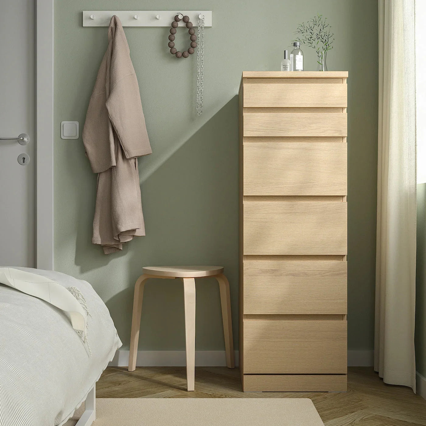 Drawer Unit with Mirror - MDF Wood - Beige - 45x40x123 cm - Cataloug