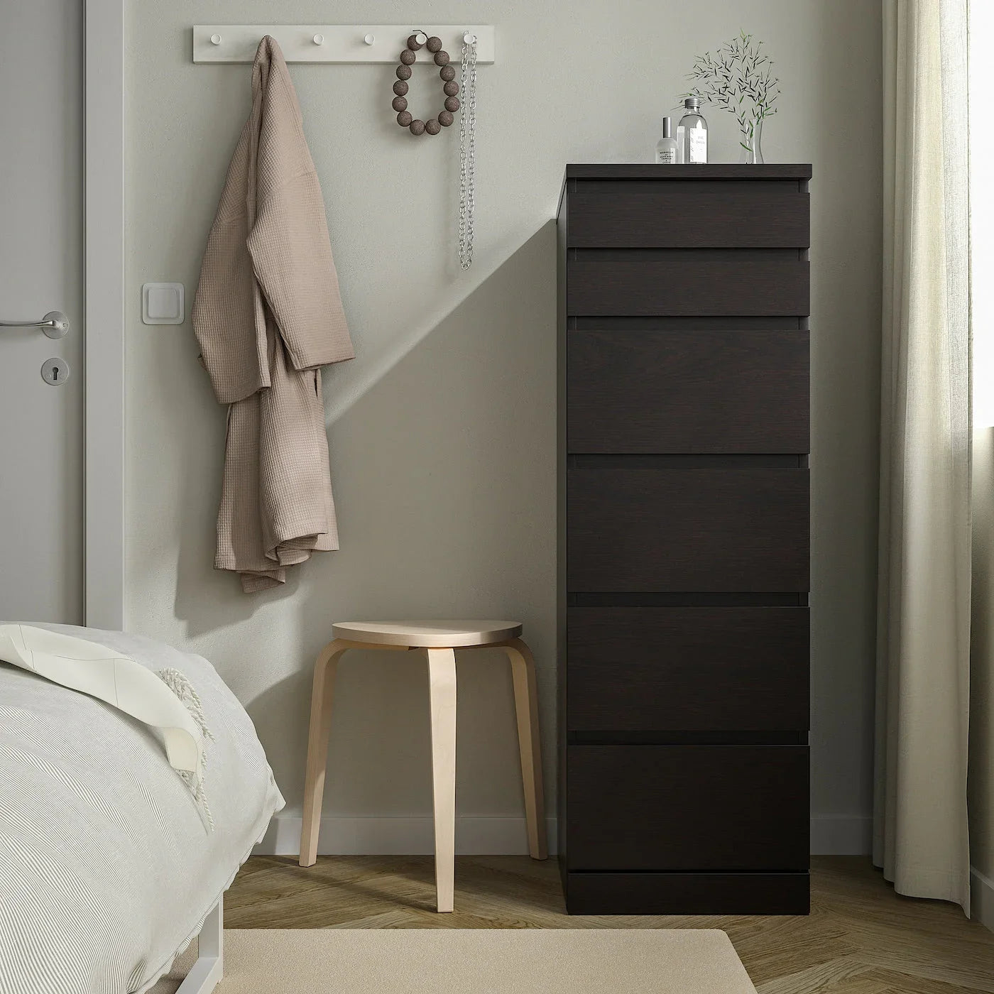Drawer Unit with Mirror - MDF Wood - Brown - 40x45x123 cm - Cataloug