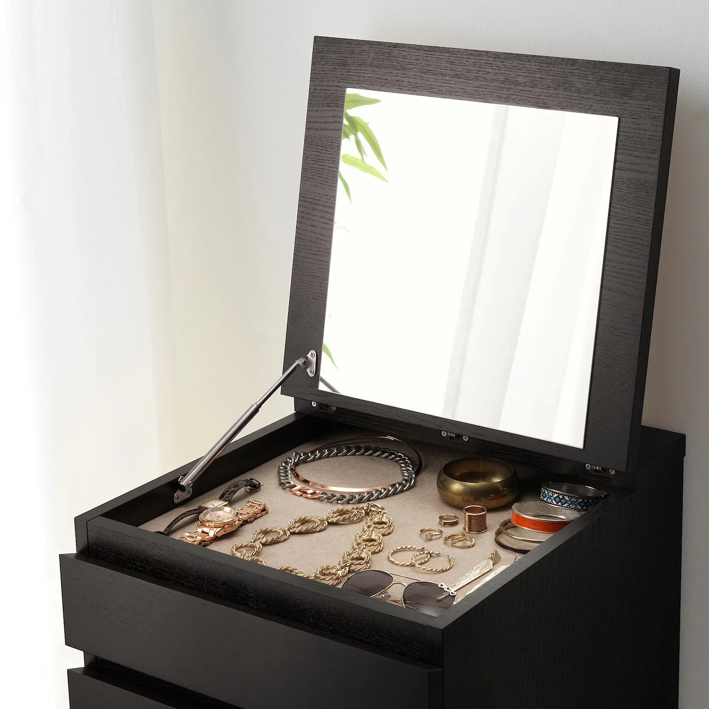 Drawer Unit with Mirror - MDF Wood - Brown - 40x45x123 cm - Cataloug
