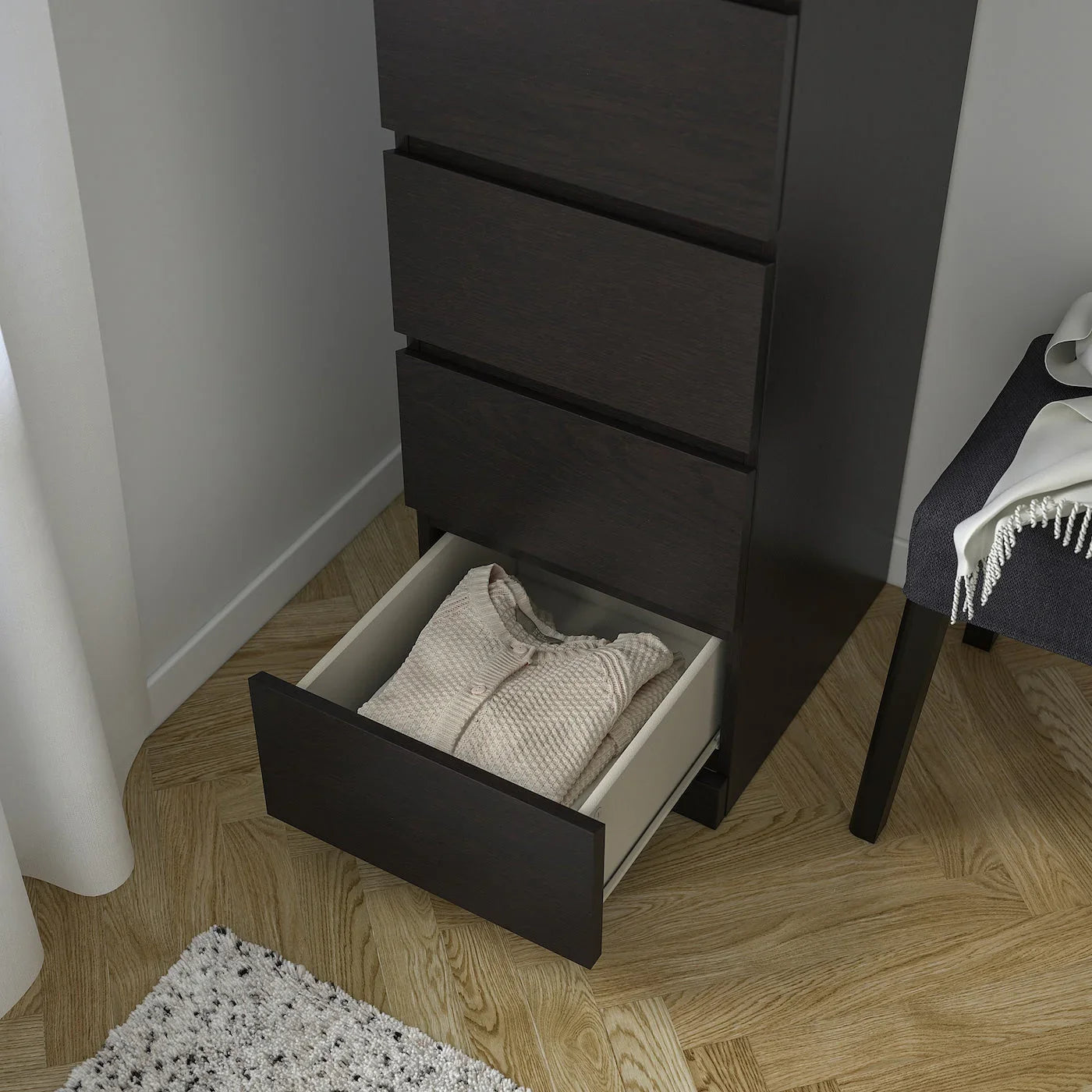 Drawer Unit with Mirror - MDF Wood - Brown - 40x45x123 cm - Cataloug