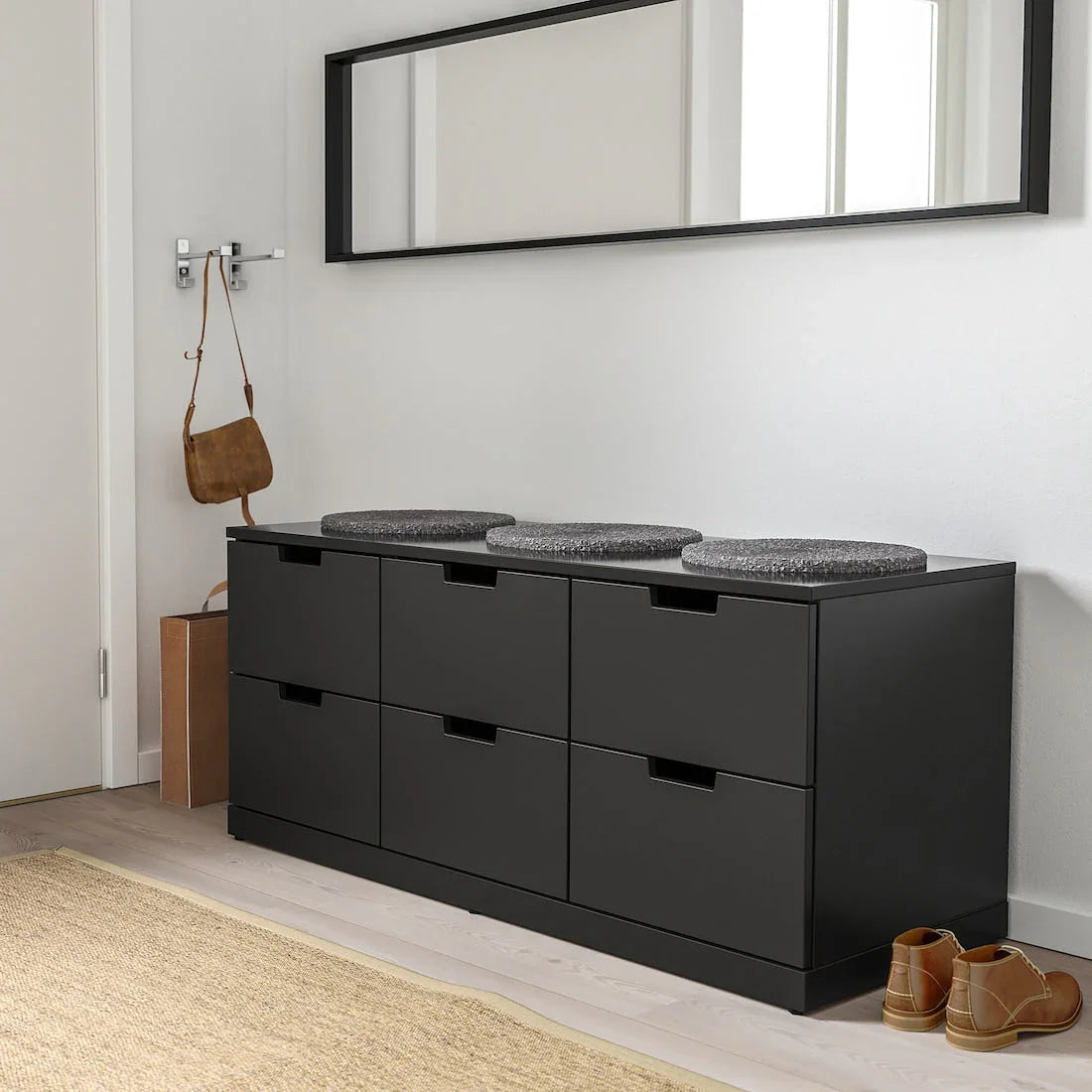 Drawer Unit - MDF Wood - Black - 117x42x54 cm - Cataloug