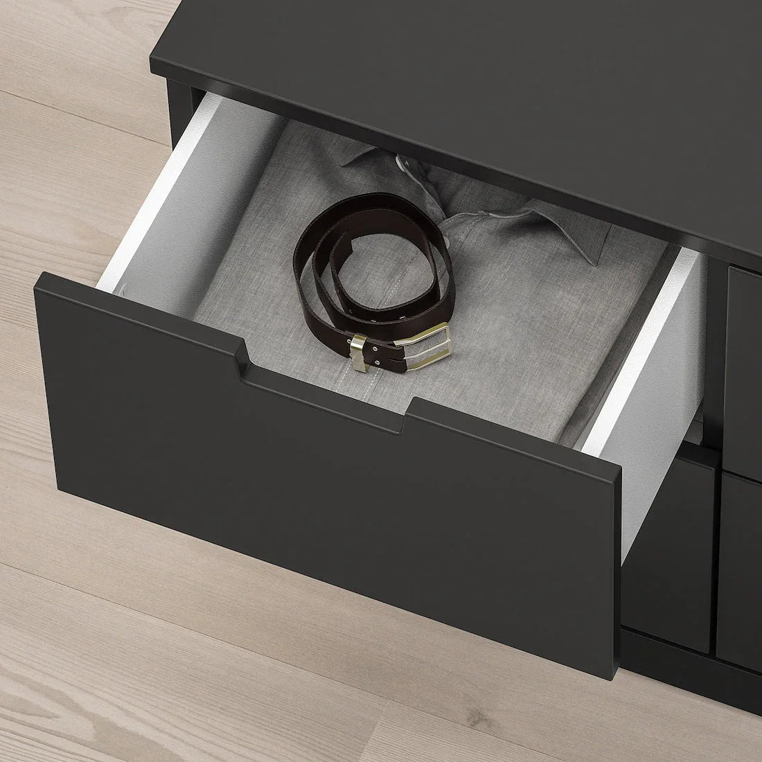 Drawer Unit - MDF Wood - Black - 117x42x54 cm - Cataloug
