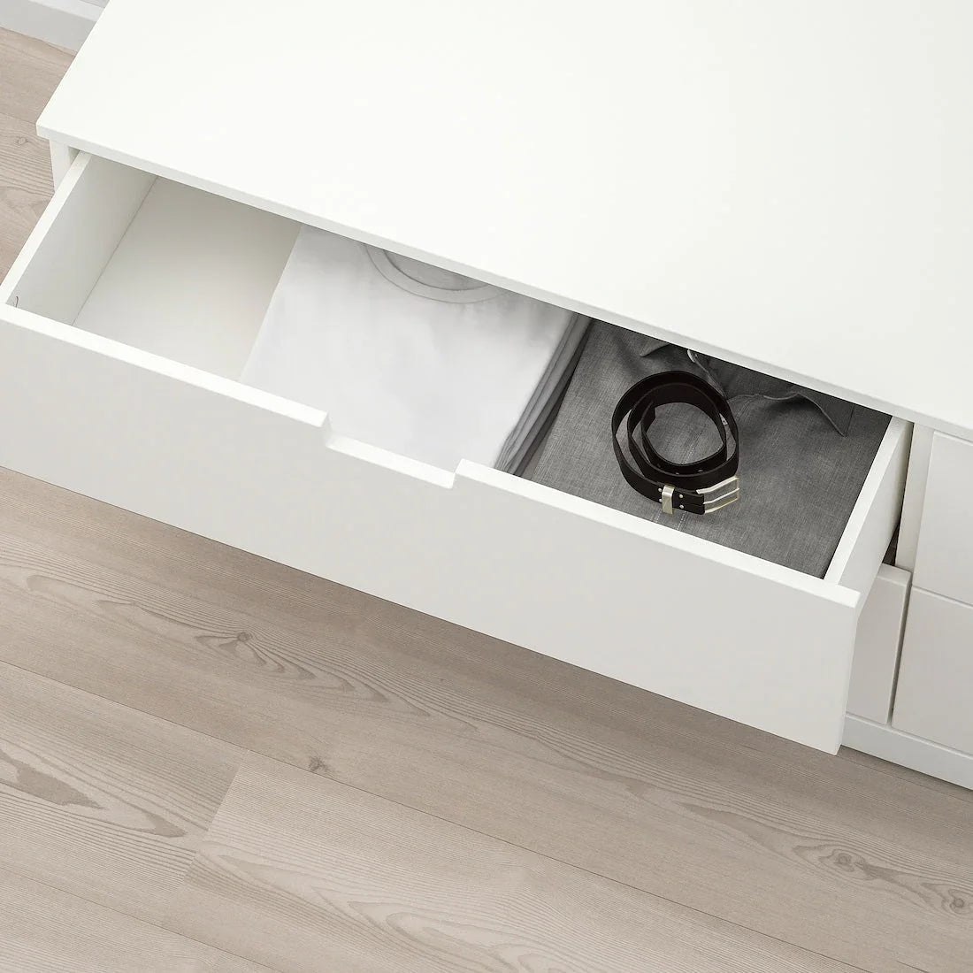Drawer Unit - MDF Wood - White - 156x42x54 cm - Cataloug