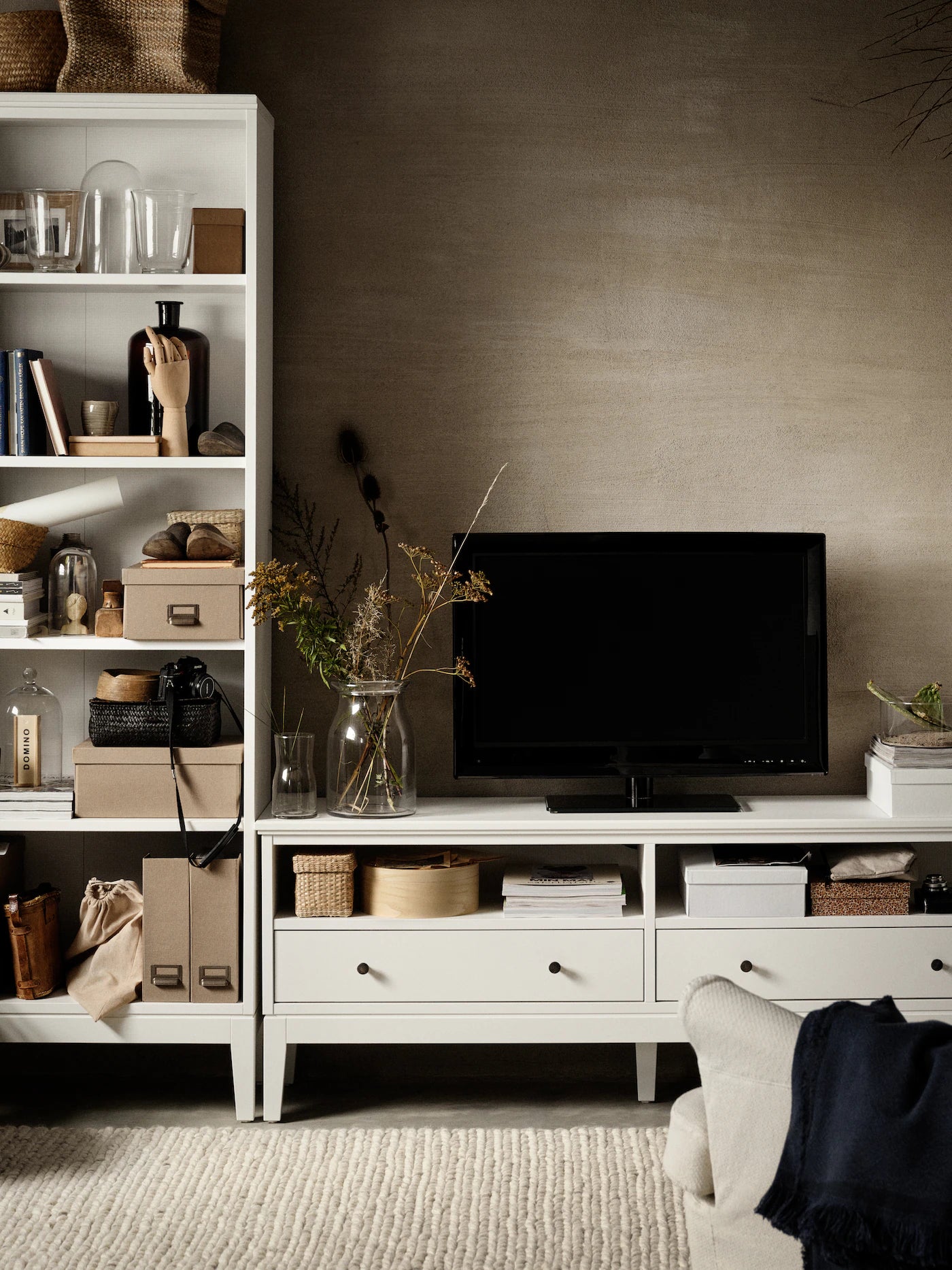 مكتبة - خشب MDF - أبيض - 246x40x 211 سم