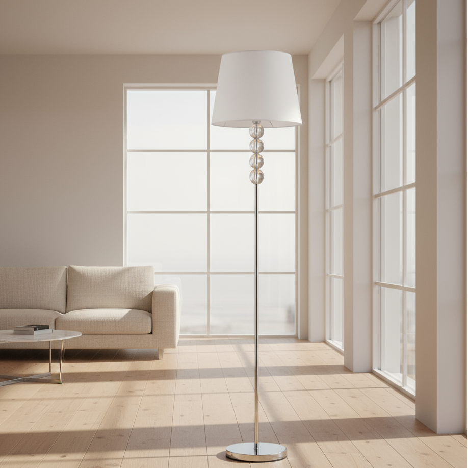 أباجوره - ستيل - فضي وأبيض - 150×40 سم