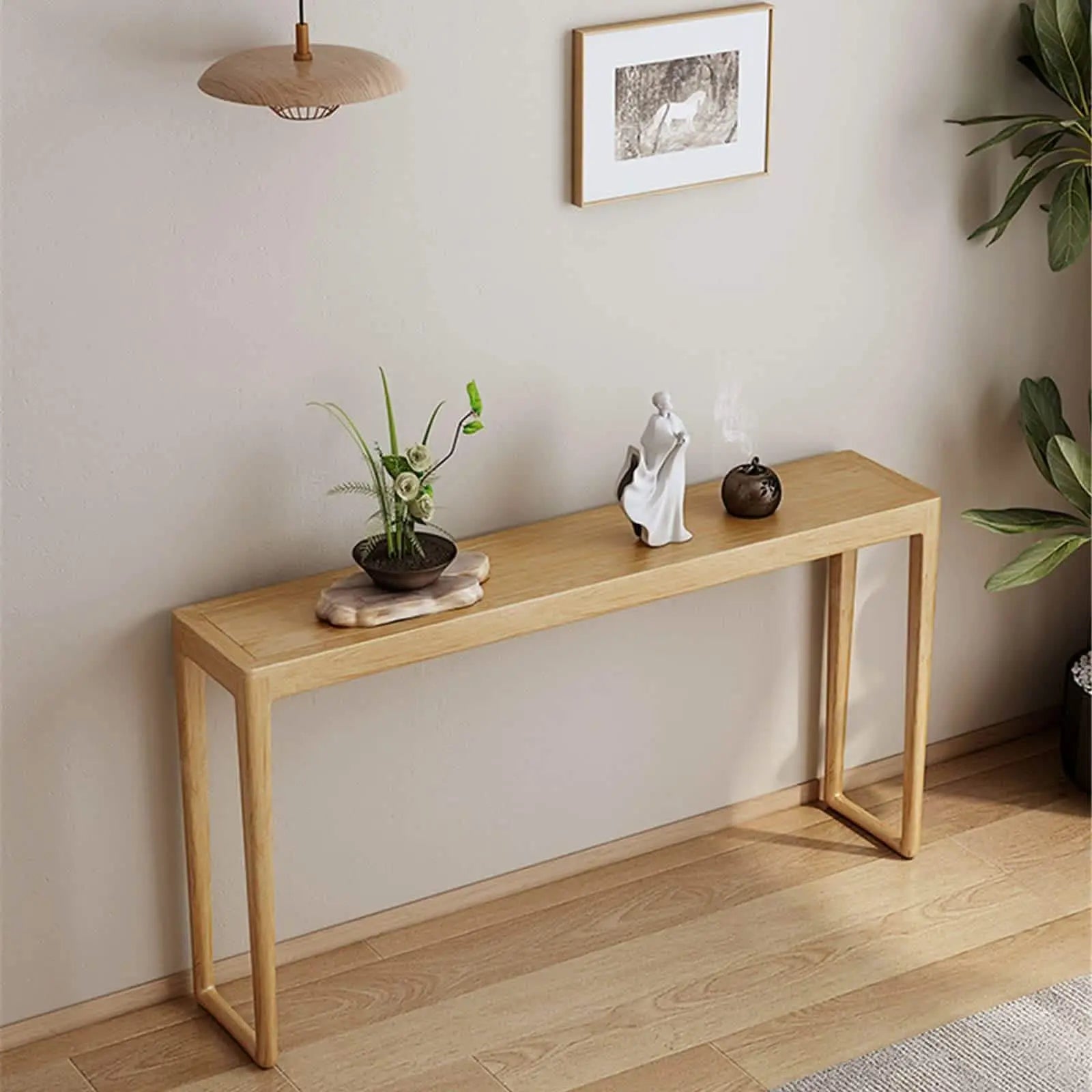 وحدة تحكم مع إطار NW- لون خشبي - 120x29x90 سم