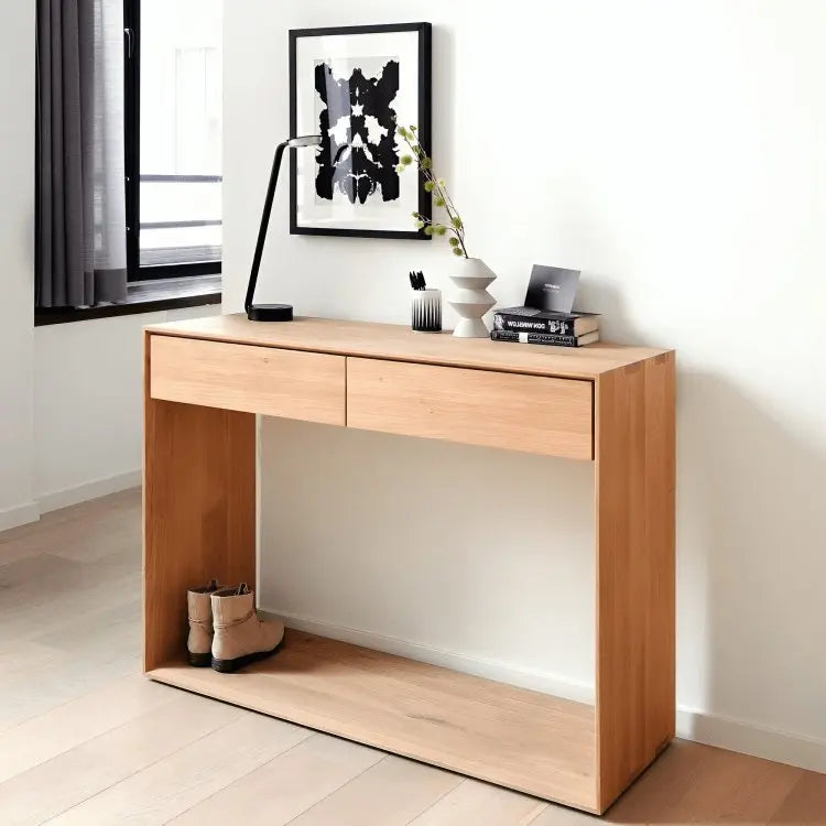كونسول مع إطار - NW - لون خشبي - 110x35x41 سم