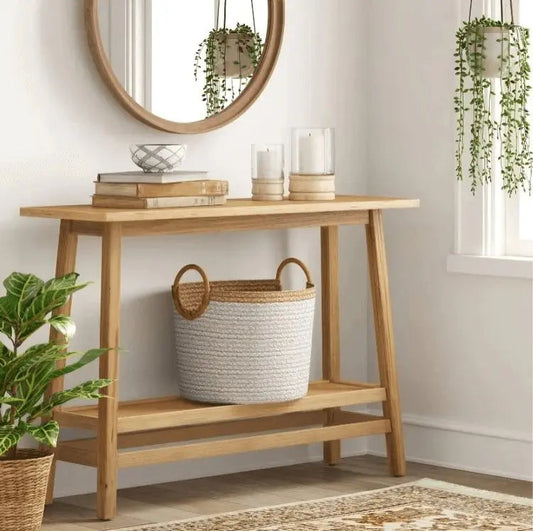 كونسول مع مرآة-NW-لون خشبي-110x29x61 سم