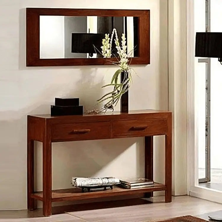 كونسول مع مرآة - NW-بني-110x35x90 سم