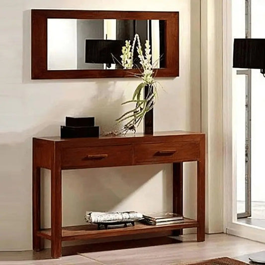 كونسول مع مرآة - NW-بني-110x35x90 سم