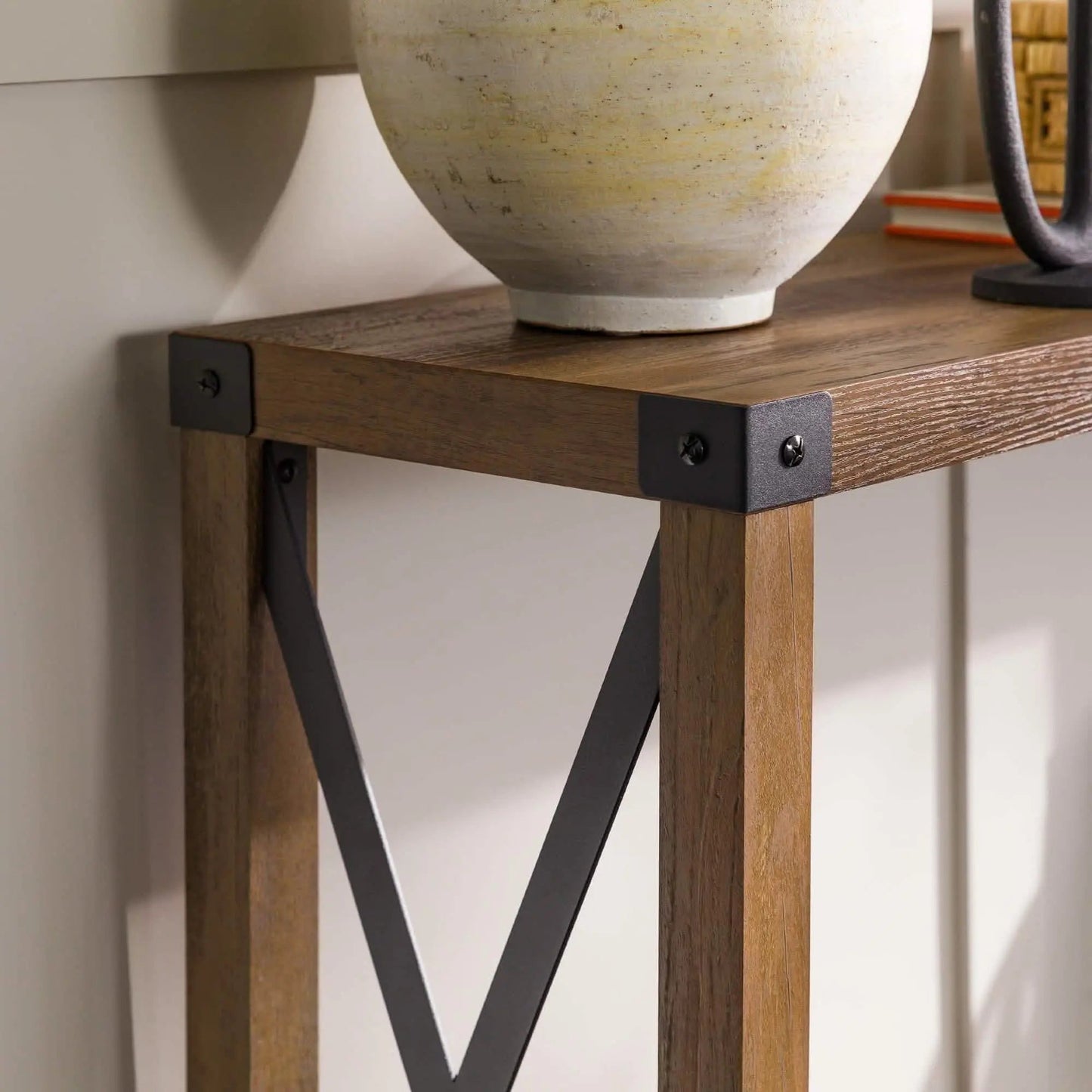 وحدة تحكم مع إطار -NW- بني-111x29x91 سم