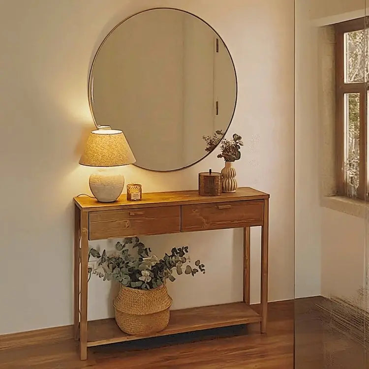 وحدة تحكم مع مرآة - NW - بني - 99 × 35 × 91