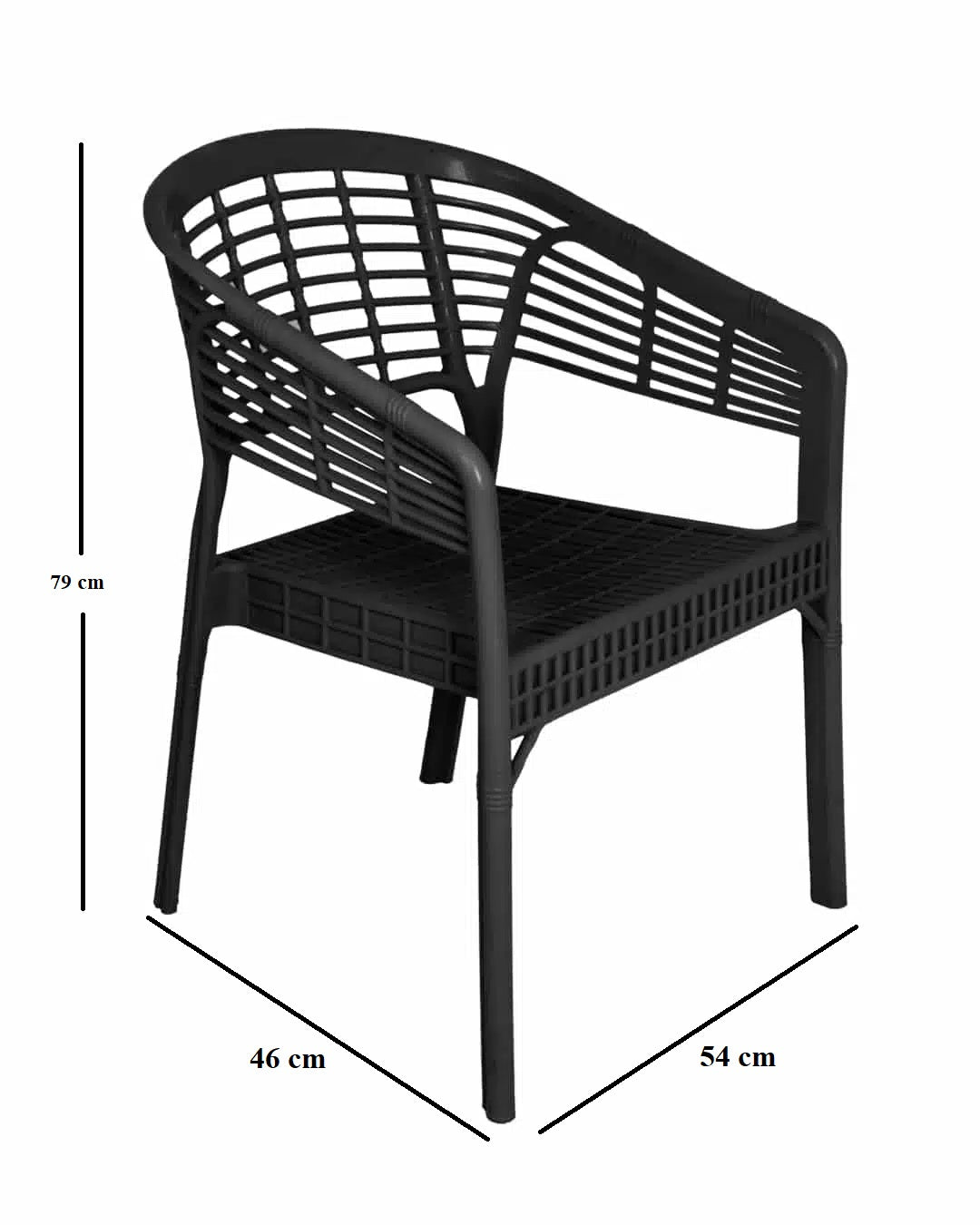 Outdoor set: 4 chairs + table - Plastic - Black