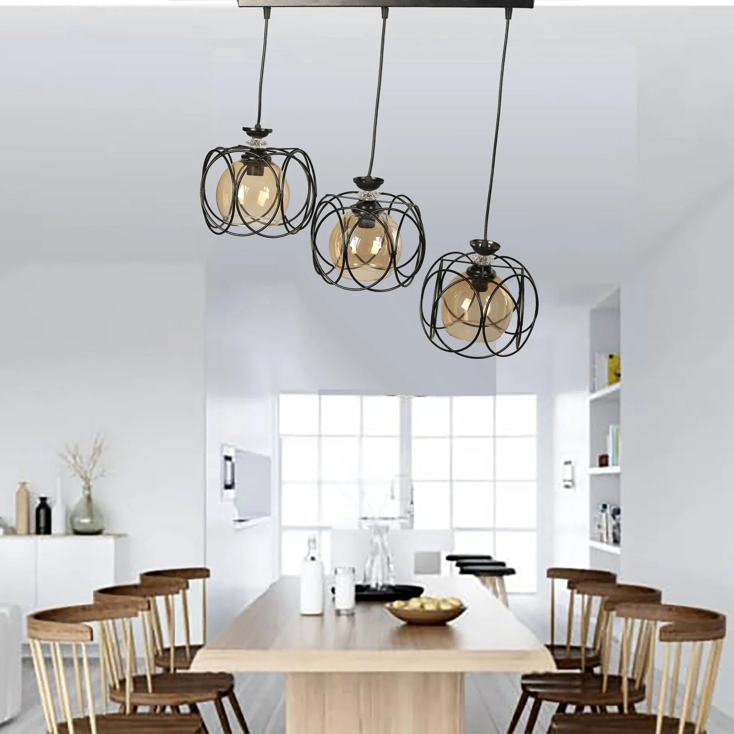 Triple ceiling lamp - Black - 50x75 cm - Cataloug