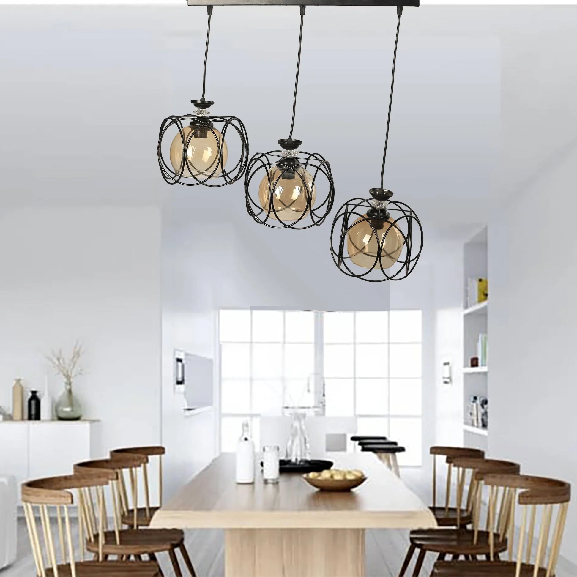 Triple ceiling lamp - Black - 50x75 cm - Cataloug