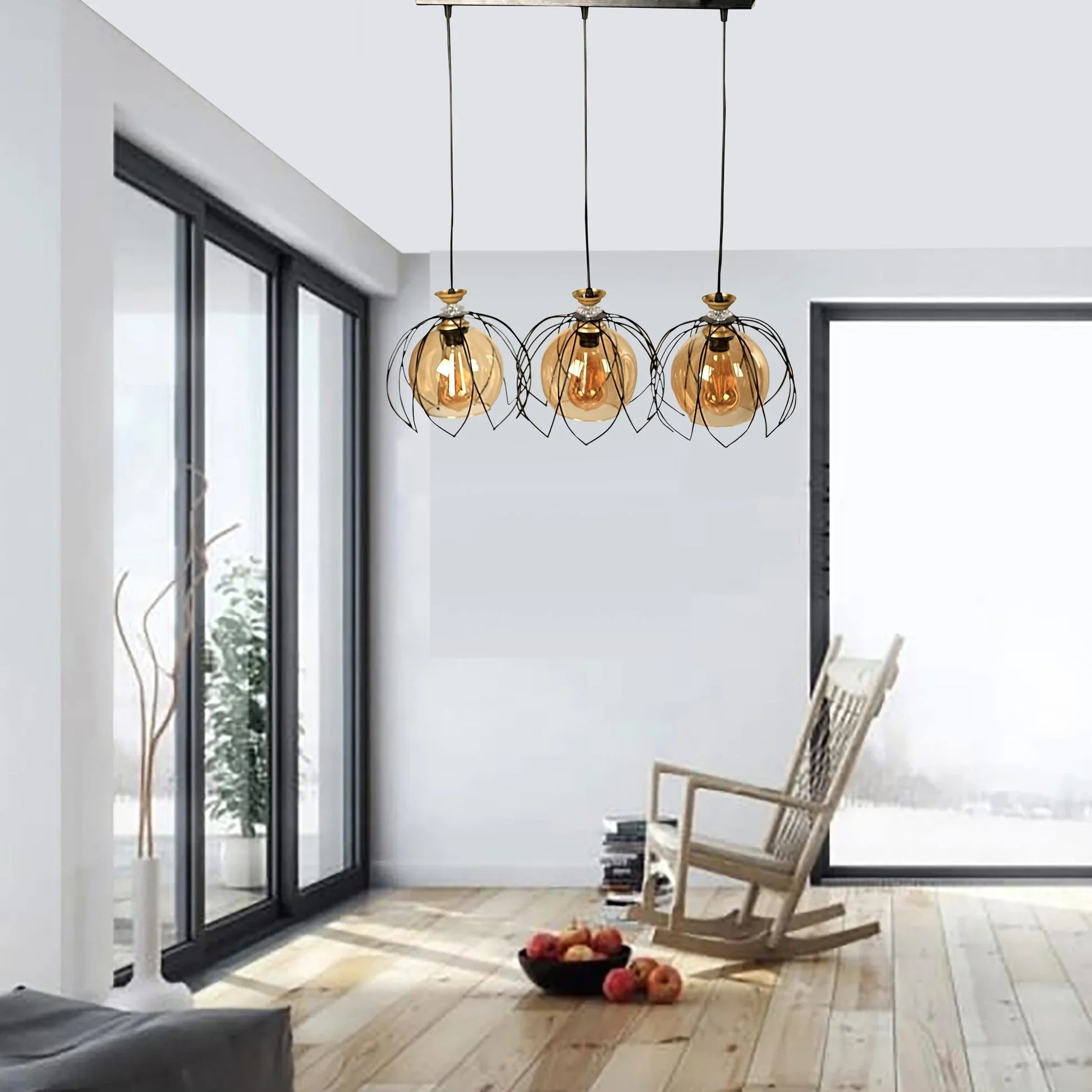 Triple ceiling lamp - Black - 50x85 cm - Cataloug