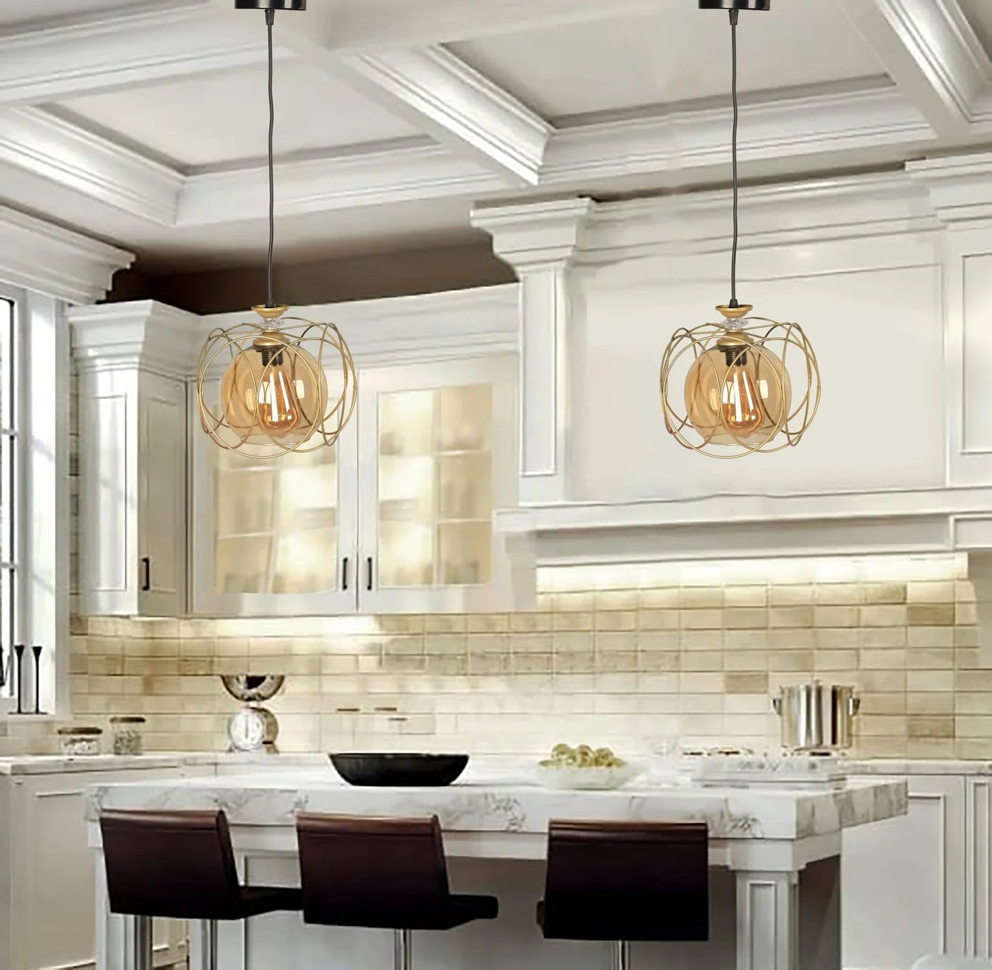 Triple ceiling lamp - Black - 21x80 cm - Cataloug