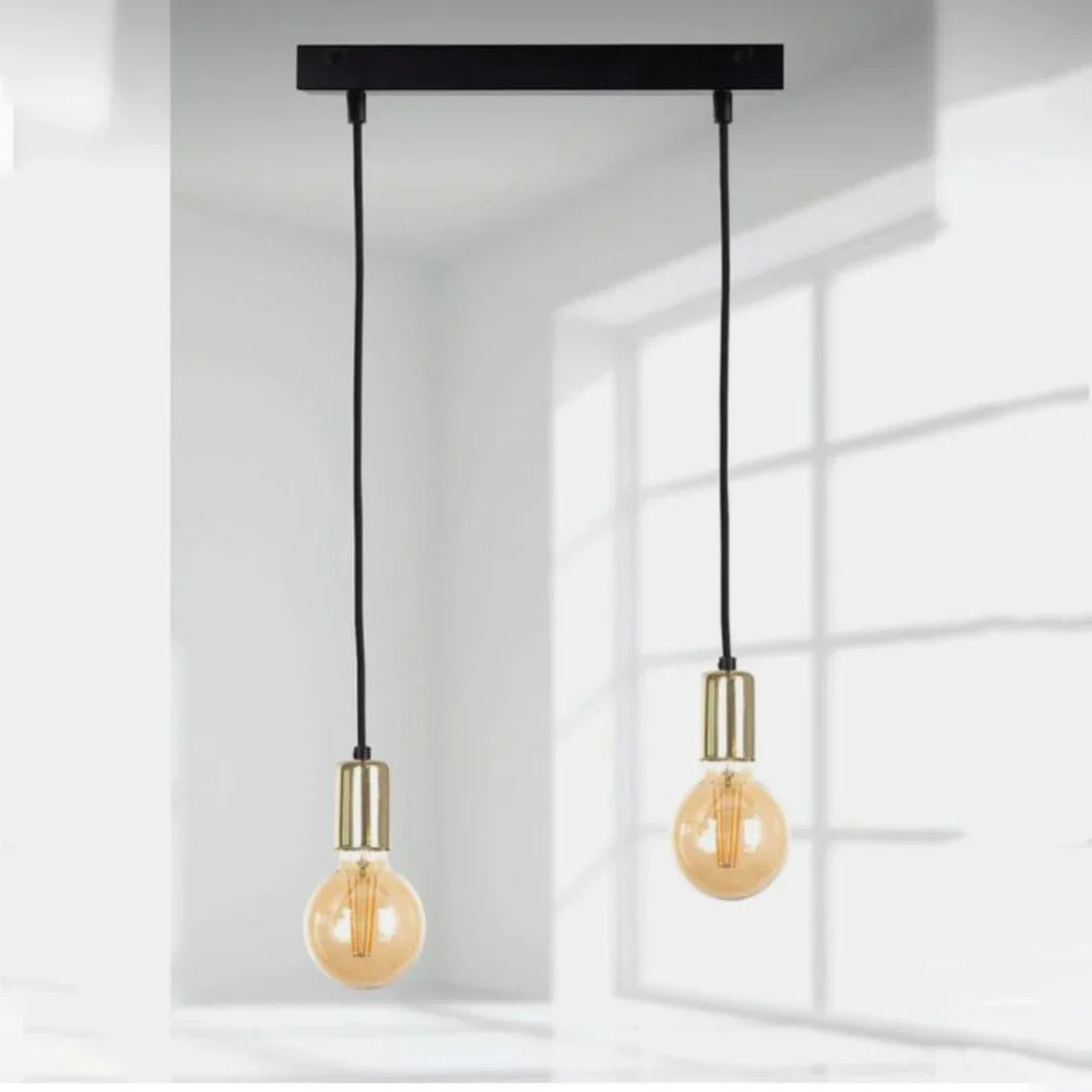 Double ceiling lamp - Black - 25x80 cm - Cataloug