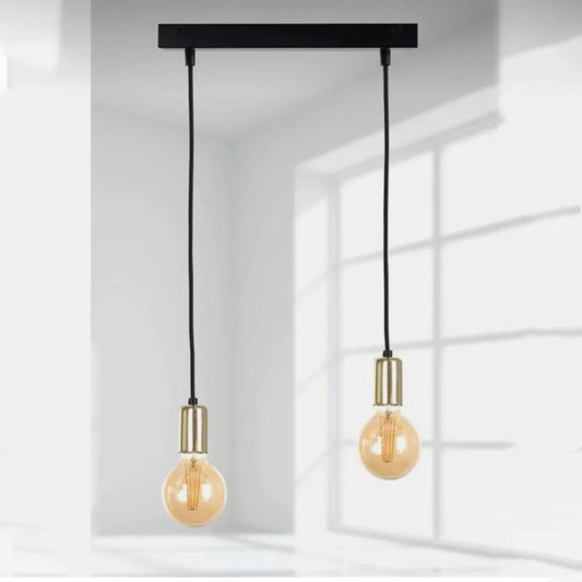 Double ceiling lamp - Black - 25x80 cm - Cataloug