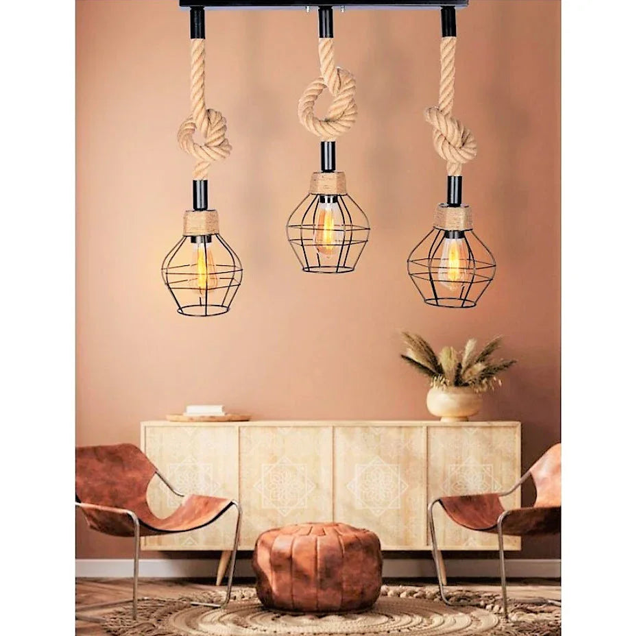 Triple ceiling lamp - Black - 50x65 cm - Cataloug