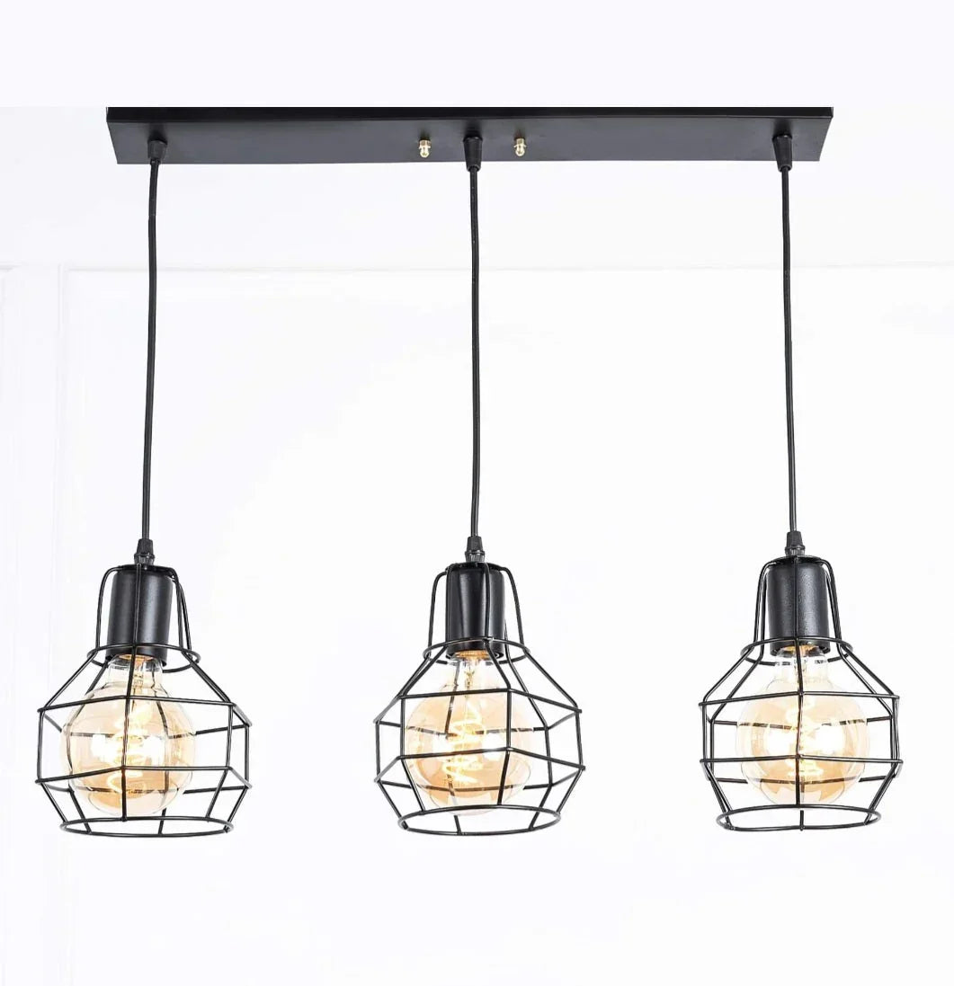 Triple ceiling lamp - Black - 50x80 cm - Cataloug