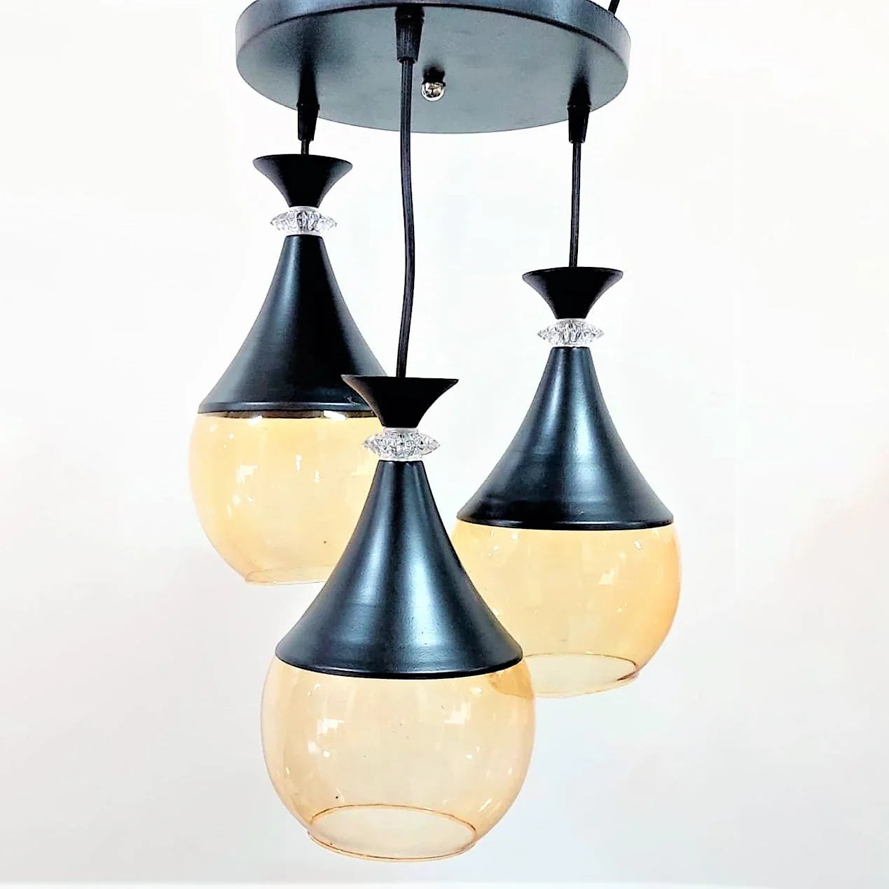 Triple ceiling lamp - Black - 30x75 cm - Cataloug