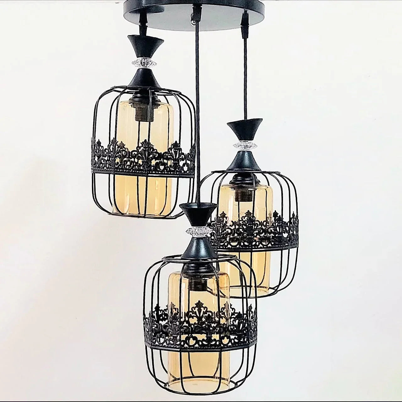 Triple ceiling lamp - Black - 30x75 cm - Cataloug