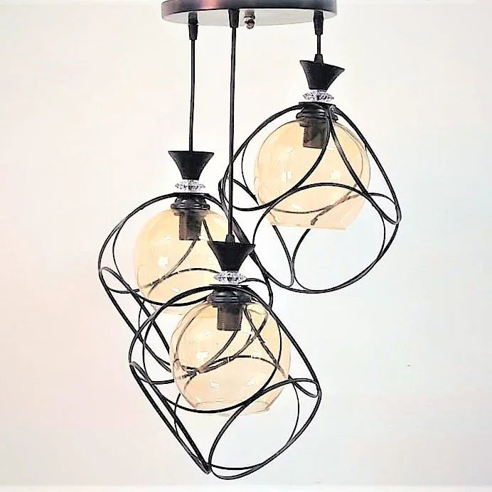 Triple ceiling lamp - Black - 30x75 cm - Cataloug