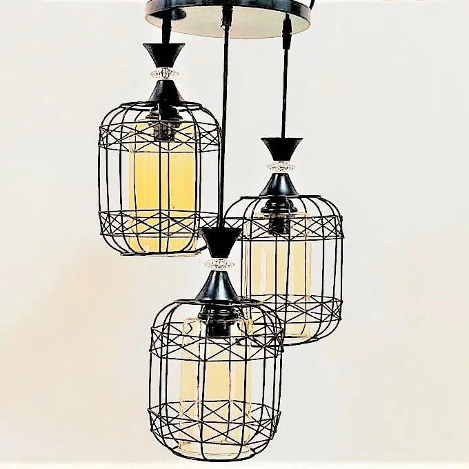 Triple ceiling lamp - Black - 30x75 cm - Cataloug
