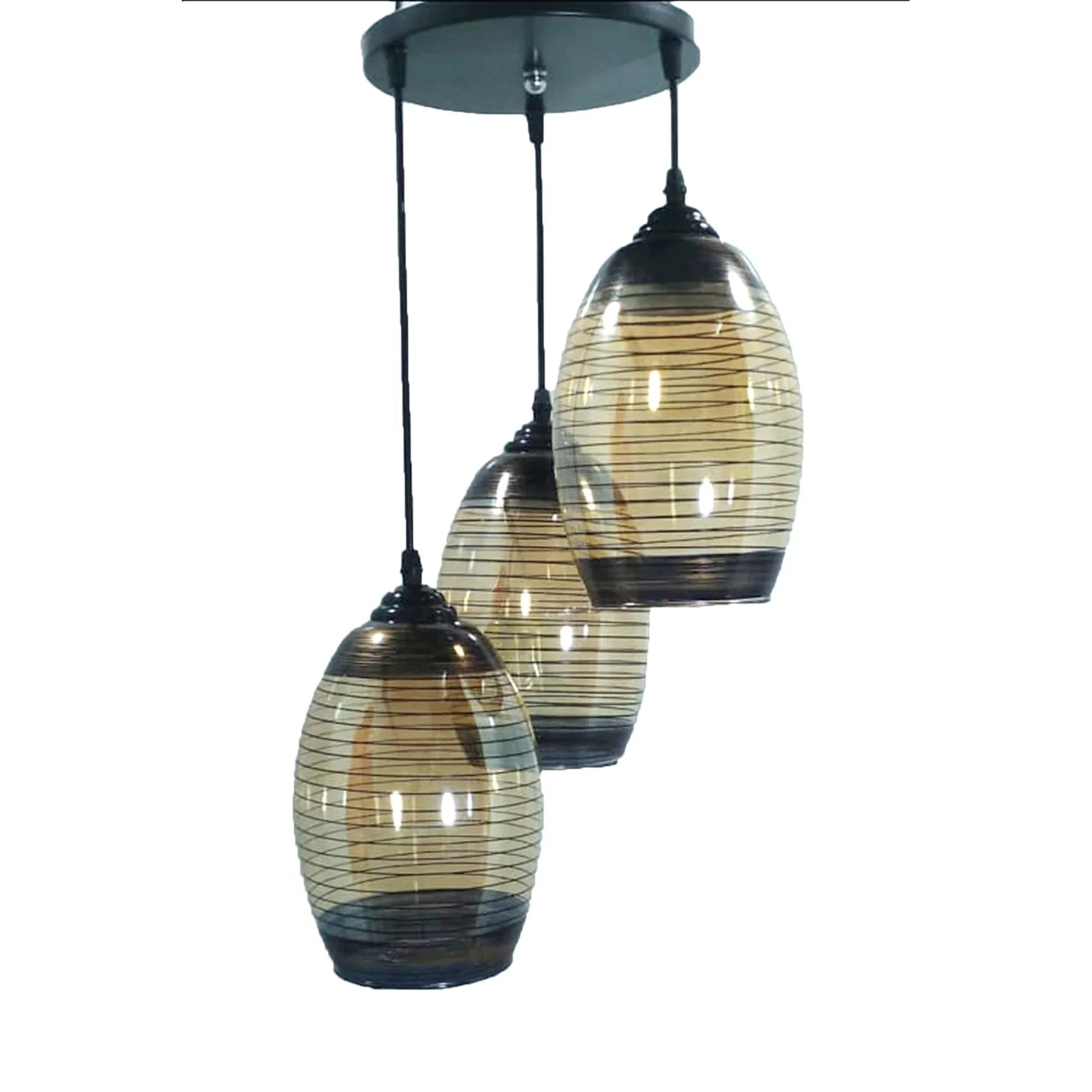 Triple ceiling lamp - Black - 30x75 cm - Cataloug