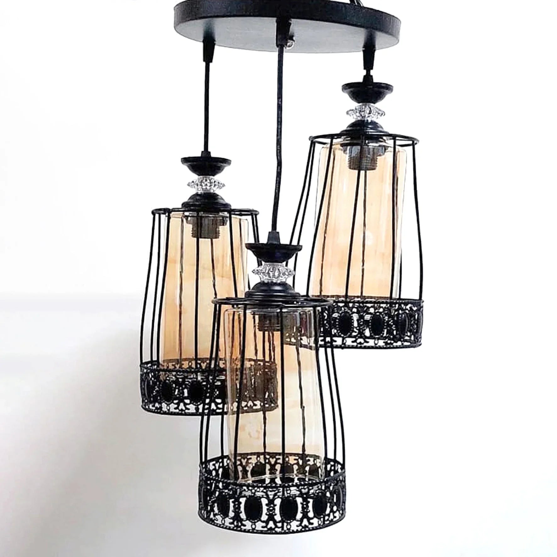 Triple ceiling lamp - Black - 30x75 cm - Cataloug