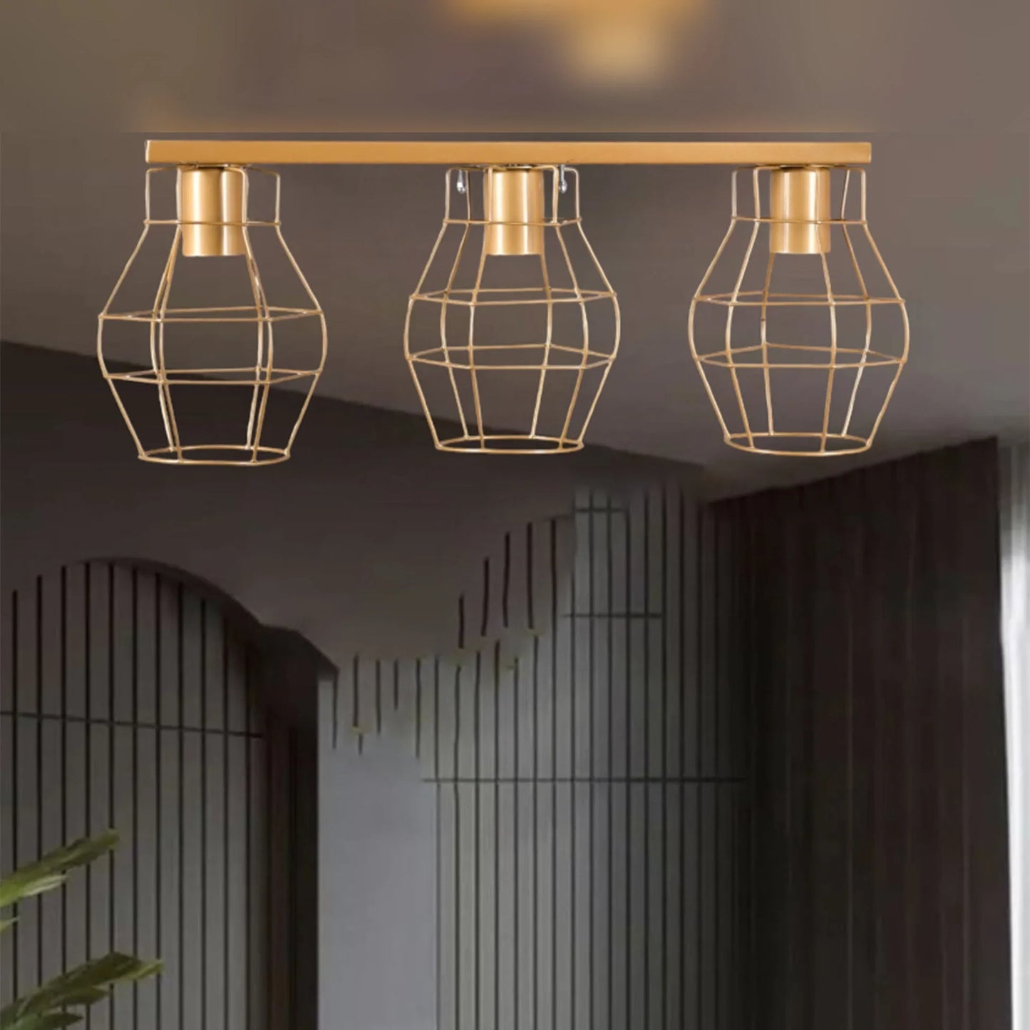 Triple ceiling lamp - Gold - 50x22 cm - Cataloug