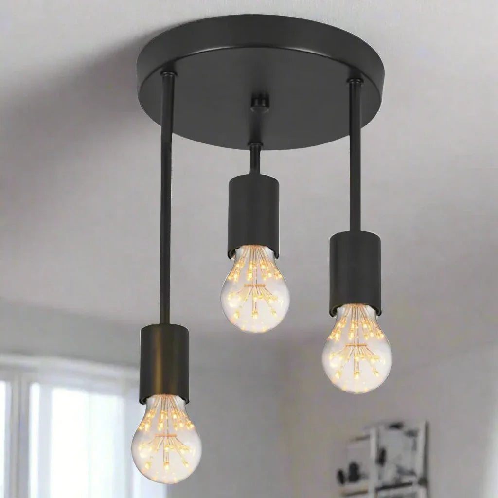 Triple ceiling lamp - Black - 60x30 cm - Cataloug