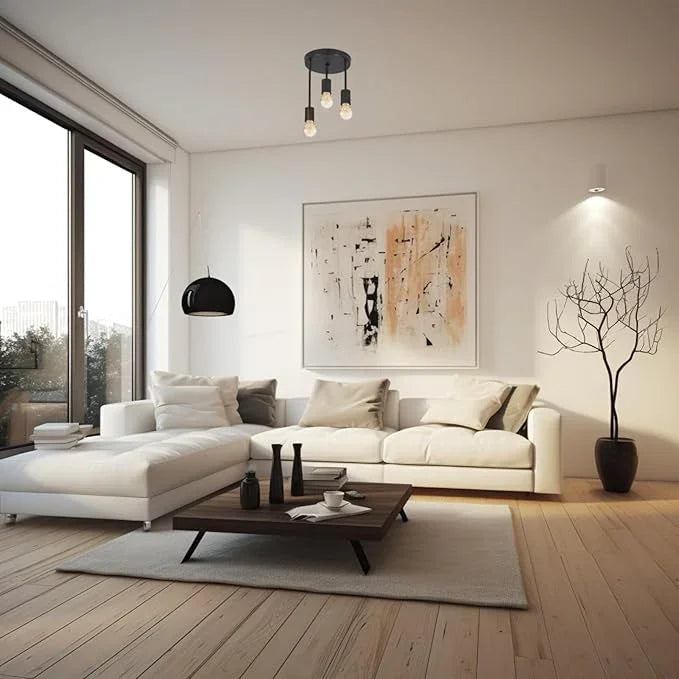 Triple ceiling lamp - Black - 60x30 cm - Cataloug