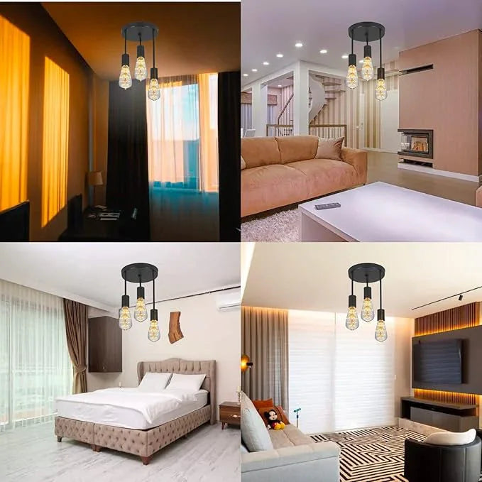 Triple ceiling lamp - Black - 60x30 cm - Cataloug