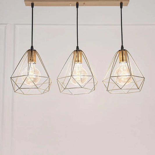 Triple ceiling lamp - Gold - 80x50 cm - Cataloug