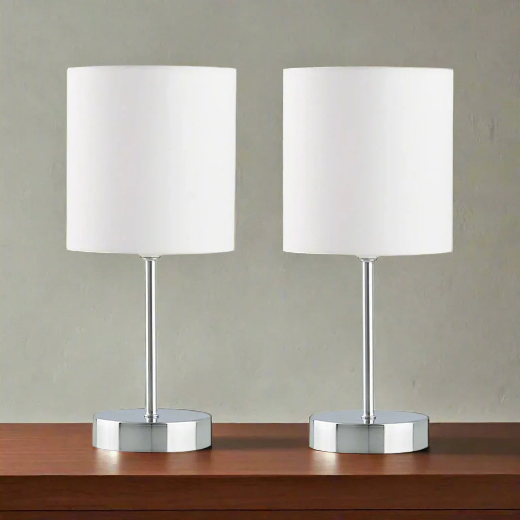 Two-piece table lamp - Silver - 42x15 cm - Cataloug