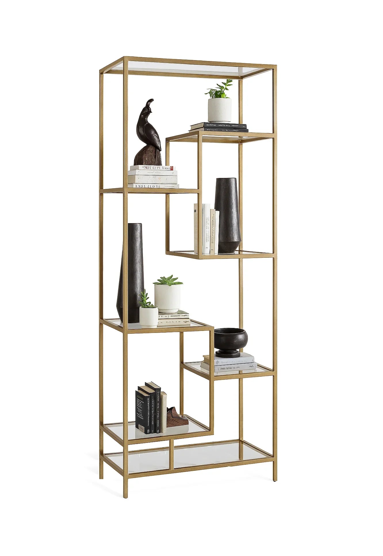 Display Unit - Steel - Glass - Gold - 80x30x200 cm - Cataloug