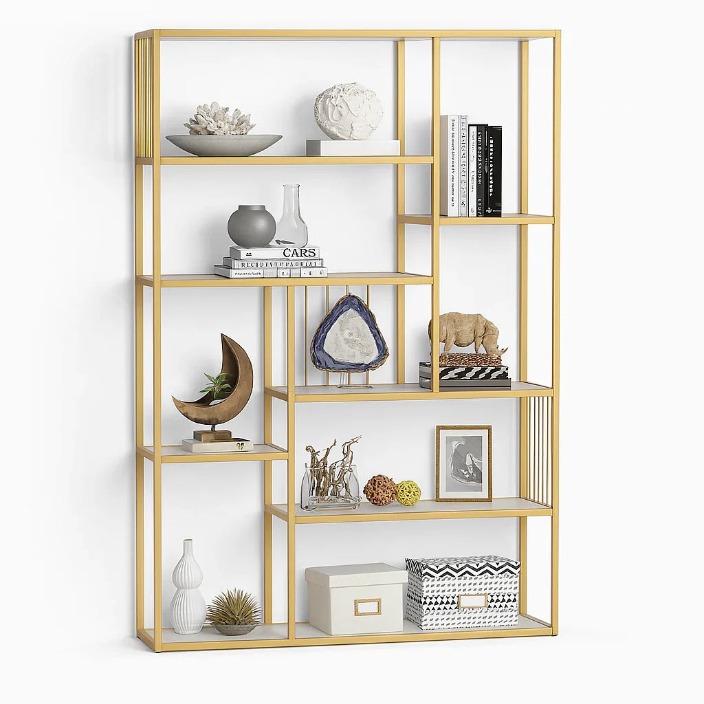 Display Unit - Steel - MDF - Gold - 120x30x200 cm - Cataloug