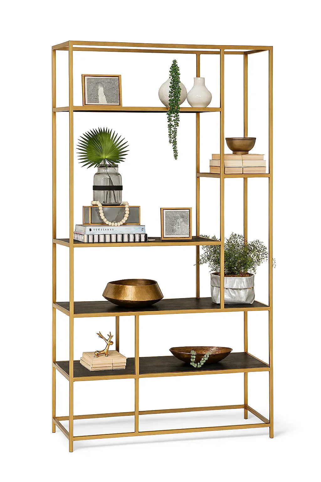 Display Unit - Steel - MDF - Gold - 90x30x200 cm - Cataloug