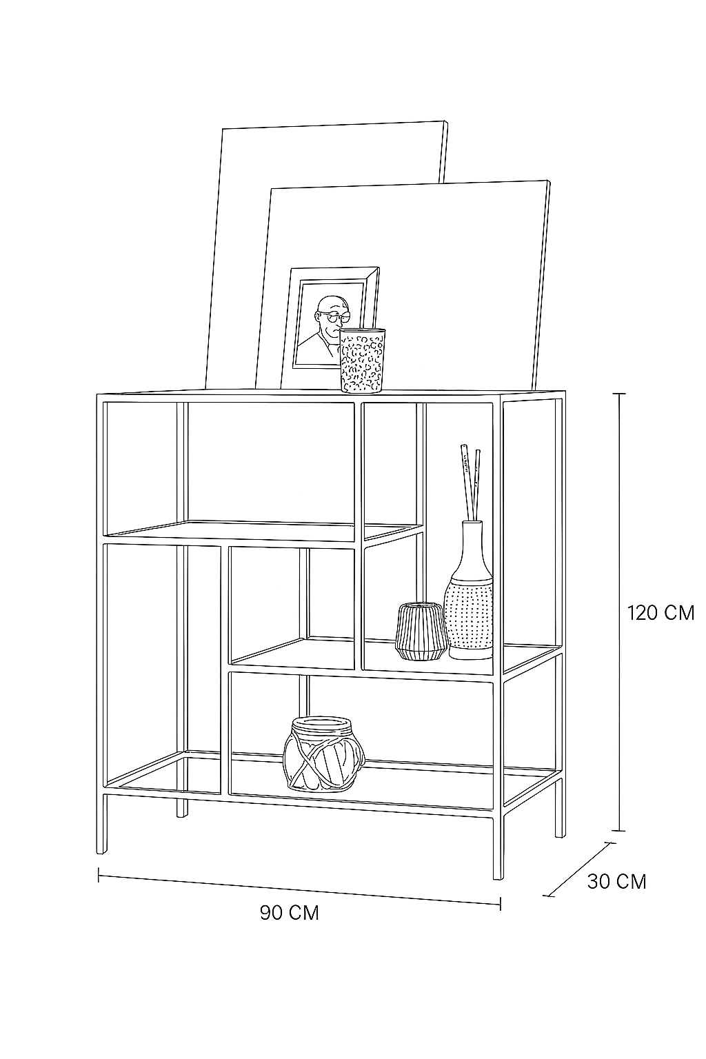 Display Unit Steel Glass