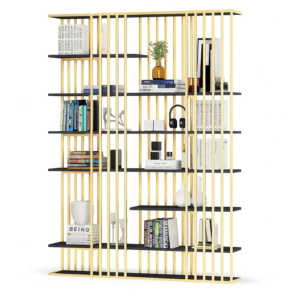 Display Unit - Steel - MDF - Gold & Black - 160x30x180 cm - Cataloug