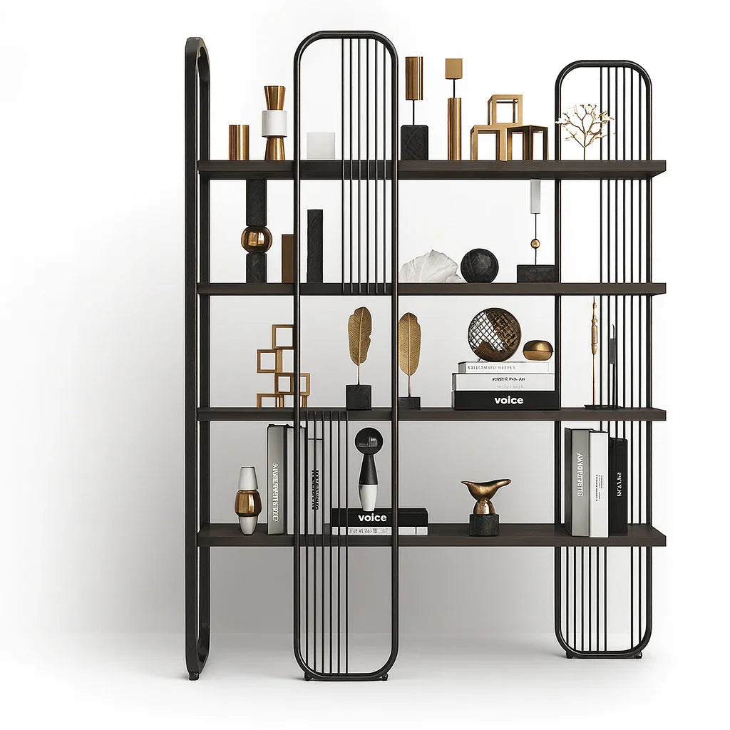 Display Unit - Steel - MDF - Black & Grey - 120x30x200 cm - Cataloug
