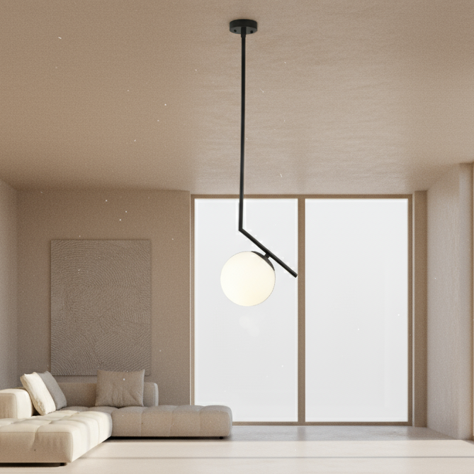 Ceiling Lamp -Steel - Black - 45x15 cm