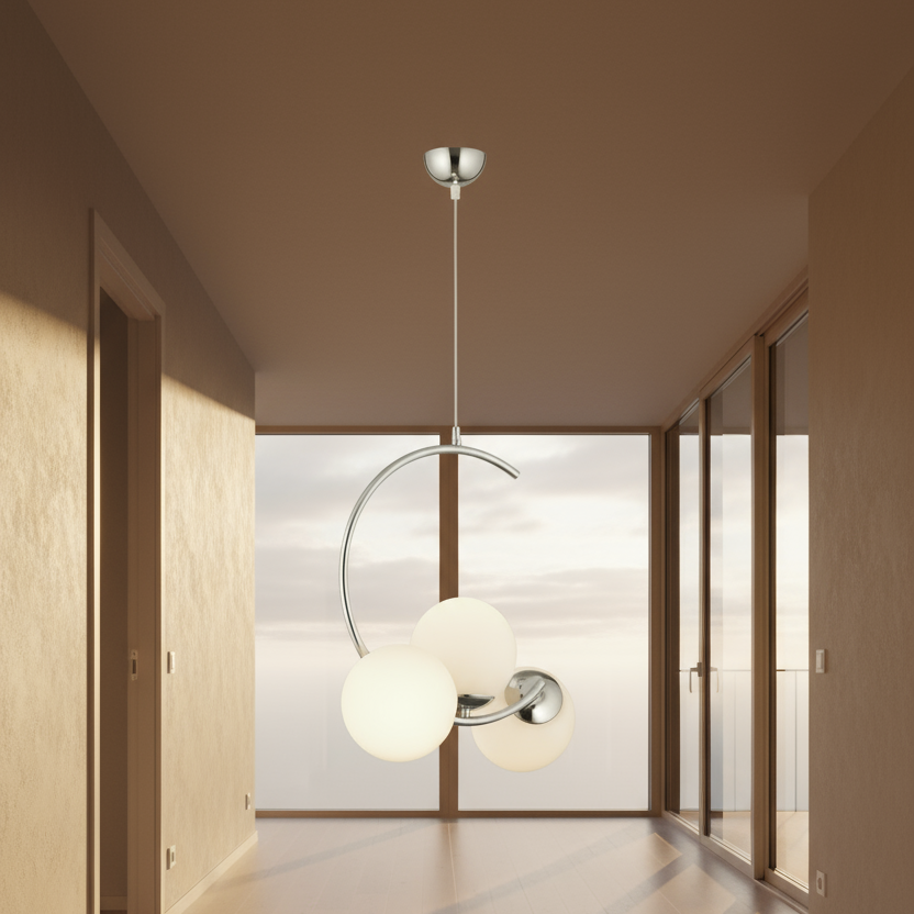 Ceiling Lamp -Steel - Silver - 70x35 cm