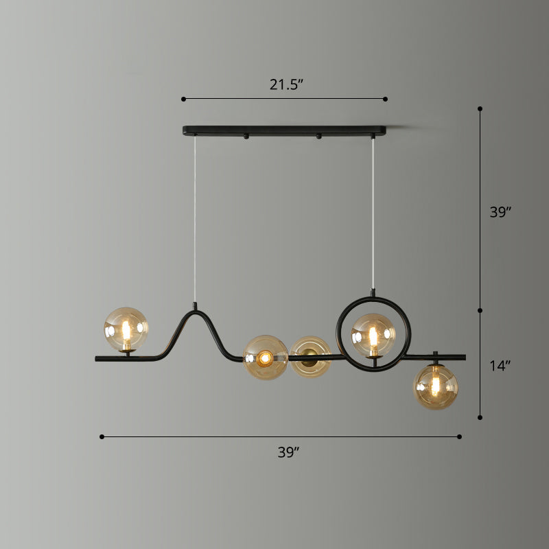 Ceiling Lamp -Steel - Black - 100x170 cm