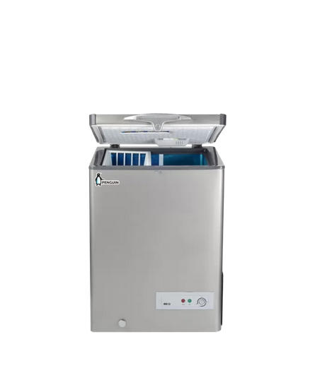 Penguin Chest Freezer Stainless interior 160 litre Silver ES171